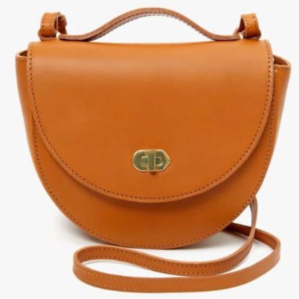Clare V Tan Leather Crossbody Bag